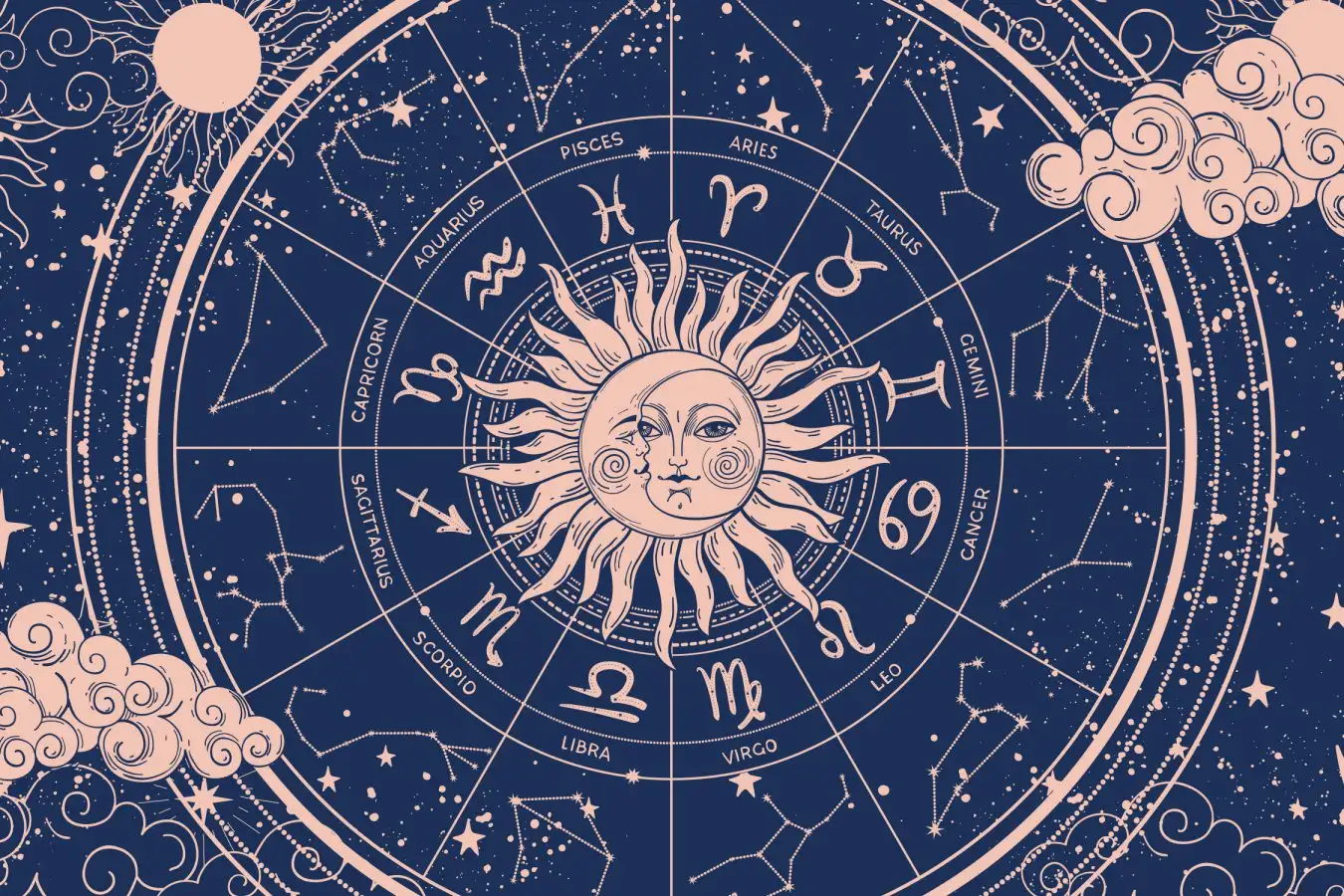 Sun and Moon Cosmic Scene